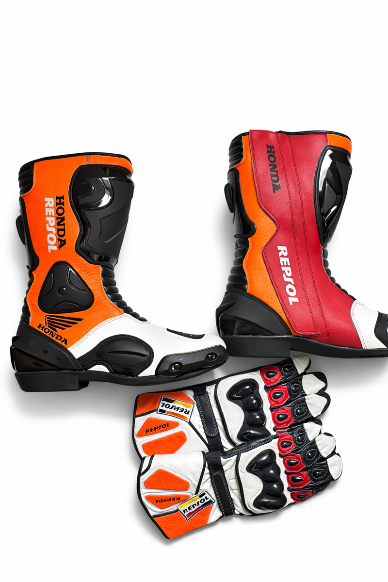 Motorcycle Racing Boots & Gloves Set – Track Ready Gear