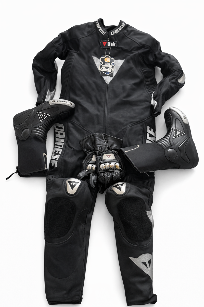 Motorcycle Racing Full Set Leather Suit Boots Gloves XR
