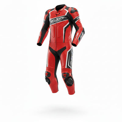 Premium Red & Black Motorcycle Racing Leather Suit – 1-piece