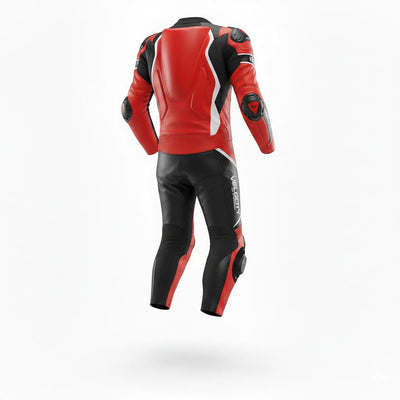 Premium Red & Black Motorcycle Racing Leather Suit – 1-piece