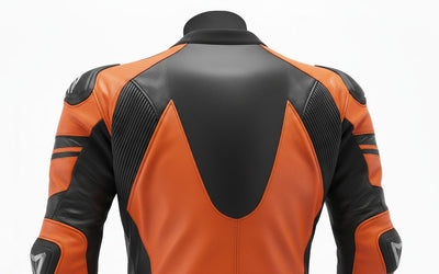 1-Piece Motorcycle Racing Leather Suit – Orange Black Track Fit