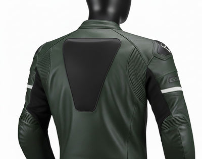 Dark Green 2-Piece Motorcycle Leather Riding Suit
