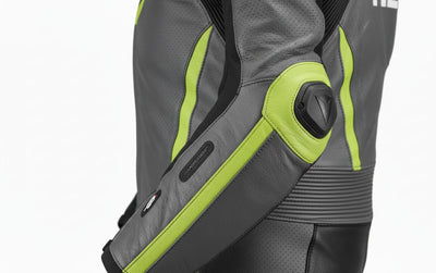 Custom Grey Green 1-Piece Leather Racing Suit Unisex EU