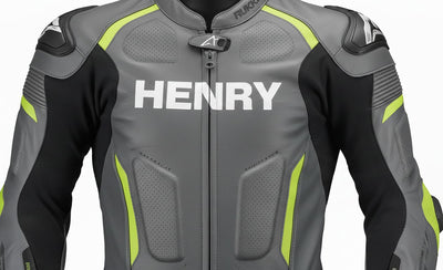 Custom Grey Green 1-Piece Leather Racing Suit Unisex EU