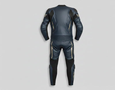 Men’s 1-Piece Motorcycle Leather Racing Suit Blue