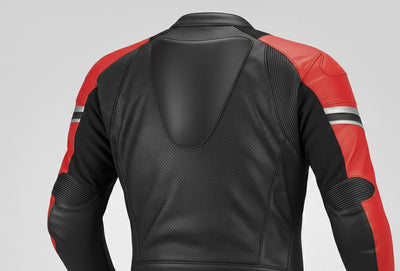 Red Black 1-Piece Motorcycle Racing Leather Suit Pro!