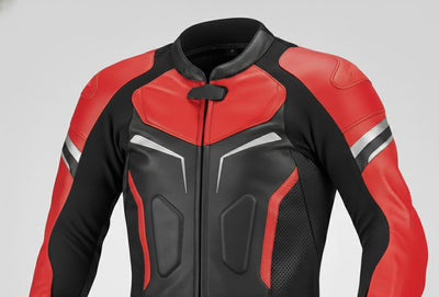 Red Black 1-Piece Motorcycle Racing Leather Suit Pro!