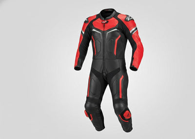 Red Black 1-Piece Motorcycle Racing Leather Suit Pro!