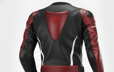 Custom Red Black Racing Leather Suit 1-Piece