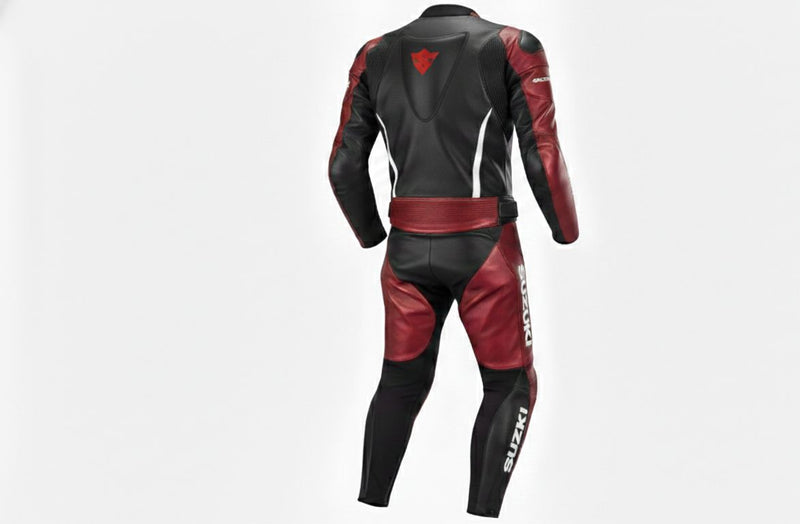 Custom Red Black Racing Leather Suit 1-Piece