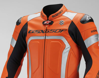 Orange Black 1-Piece Motorcycle Racing Leather Suit
