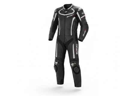 Premium Black 1-Piece Motorcycle Racing Leather Suit