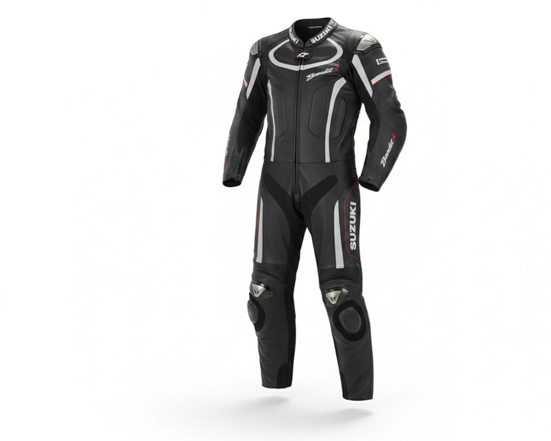 Premium Black 1-Piece Motorcycle Racing Leather Suit