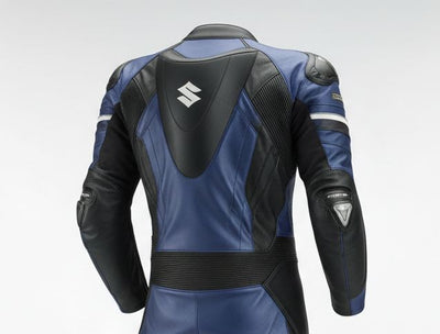 Blue Black Leather 1-Piece Motorcycle Racing Suit