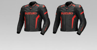 Black Red 2-Piece Leather Racing Suit Custom Fit EU