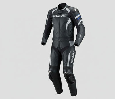 2-Piece Leather Racing Suit Jacket & Pants Track Gear X