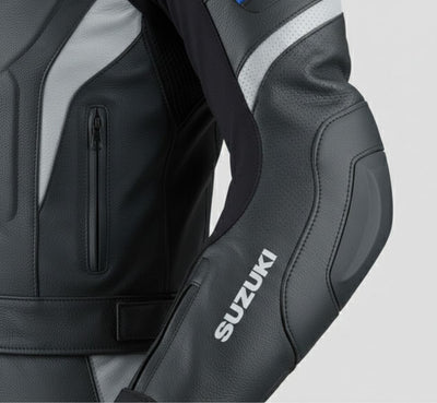 2-Piece Leather Racing Suit Jacket & Pants Track Gear X