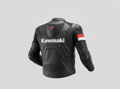 2-Piece Kawasaki Style Racing Leather Jacket Pants Gear