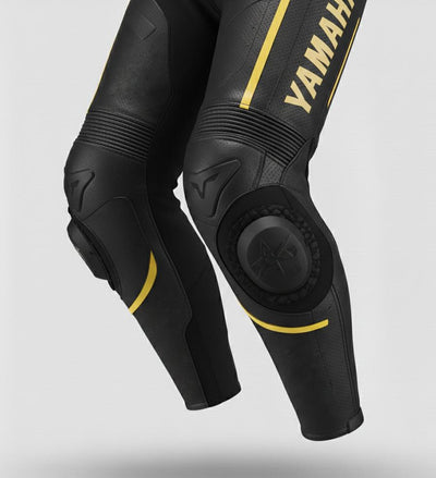Yamaha Black Yellow Racing Leather Suit 2-Piece Set Pro