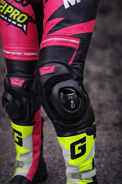 Pro-Volt 1-Piece Leather Racing Suit – Pink & Neon Edition
