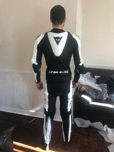 Pro-Circuit 2-Piece Leather Racing Suit – Black & White Edition