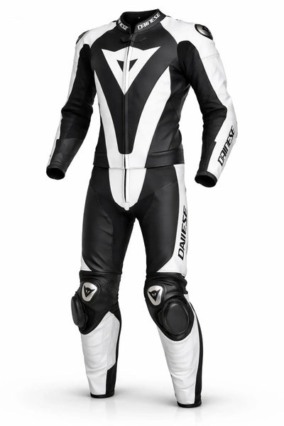 Pro-Circuit 2-Piece Leather Racing Suit – Black & White Edition