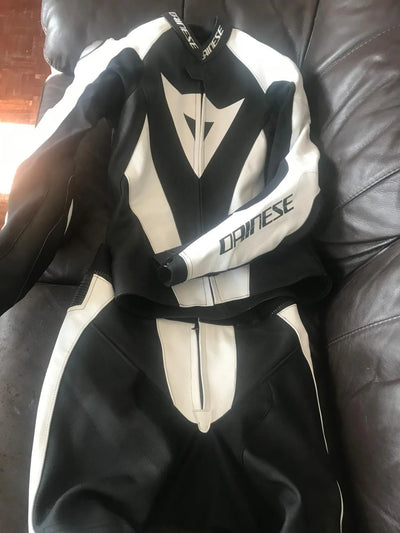 Pro-Circuit 2-Piece Leather Racing Suit – Black & White Edition